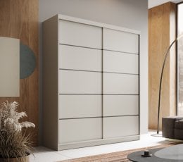 Garderobna omara z drsnimi vrati Hannah - 180 cm - kašmir