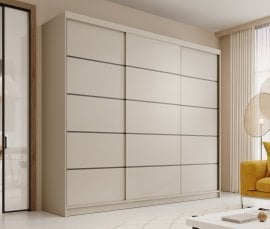 Garderobna omara z drsnimi vrati Andy - 250 cm - kašmir