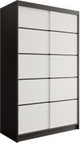 ADRK - Garderobna omara z drsnimi vrati Lizi 120 cm - črna/bela