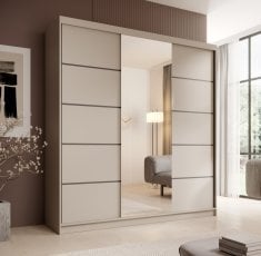 Garderobna omara z drsnimi vrati Sonic 200 cm - kašmir