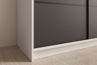 ADRK - Garderobna omara z drsnimi vrati Calma 150 cm - bela/črna