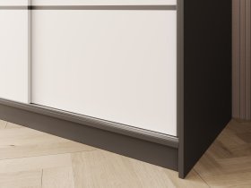 ADRK - Garderobna omara z drsnimi vrati Greta 200 cm - črna/bela