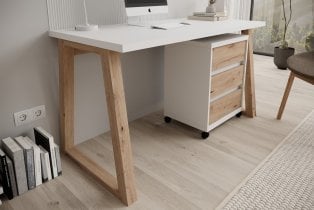 ADRK - Pisalna miza z mobilno omarico Iwo I - bela/artisan