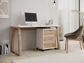 ADRK - Pisalna miza z mobilno omarico Iwo I - bela/artisan