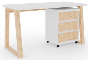ADRK - Pisalna miza z mobilno omarico Iwo I - bela/artisan