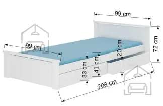 ADRK - Otroška postelja Aldex - 90x200 cm - bela - odprta embalaža