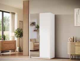 Garderobna omara Alera II 100 cm - bela/zlati ročaji