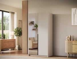 Garderobna omara Alera II 100 cm - kašmir/črni ročaji