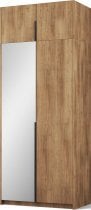 ADRK - Garderobna omara Alera II z nadgradnjo 100 cm - artisan hrast/črni ročaji