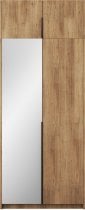 ADRK - Garderobna omara Alera II z nadgradnjo 100 cm - artisan hrast/črni ročaji