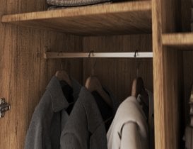 ADRK - Garderobna omara Alera II z nadgradnjo 100 cm - artisan hrast/črni ročaji