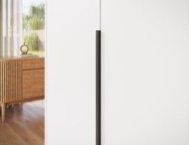 ADRK - Garderobna omara Bregma II 100 cm - bela/črni ročaji