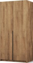 ADRK - Garderobna omara Bregma II 100 cm - artisan hrast/črni ročaji