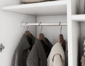 ADRK - Garderobna omara Bregma II z nadgradnjo 100 cm - bela/črni ročaji