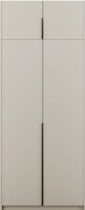 ADRK - Garderobna omara Bregma II z nadgradnjo 100 cm - kašmir/črni ročaji