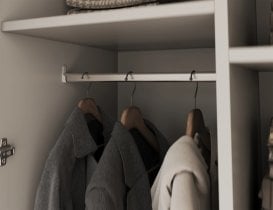 ADRK - Garderobna omara Bregma II z nadgradnjo 100 cm - kašmir/črni ročaji
