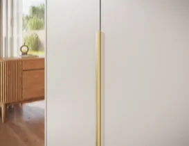 ADRK - Garderobna omara Bregma II z nadgradnjo 100 cm - kašmir/zlati ročaji