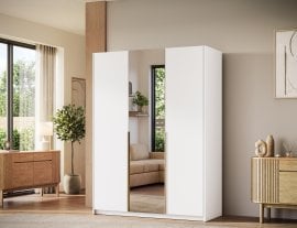 Garderobna omara Alera III 150 cm - bela/zlati ročaji