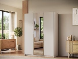 Garderobna omara Alera III 150 cm - kašmir/zlati ročaji