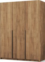 ADRK - Garderobna omara Bregma III 150 cm - artisan hrast/črni ročaji