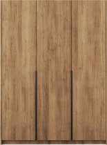 ADRK - Garderobna omara Bregma III 150 cm - artisan hrast/črni ročaji