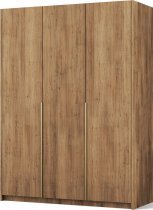 ADRK - Garderobna omara Bregma III 150 cm - artisan hrast/zlati ročaji