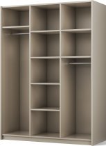 ADRK - Garderobna omara Bregma III 150 cm - kašmir/črni ročaji