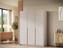 Garderobna omara Bregma III 150 cm - kašmir/zlati ročaji