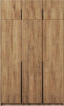 ADRK - Garderobna omara Bregma III z nadgradnjo 150 cm - artisan hrast/črni ročaji