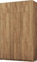 ADRK - Garderobna omara Bregma III z nadgradnjo 150 cm - artisan hrast/zlati ročaji