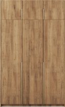 ADRK - Garderobna omara Bregma III z nadgradnjo 150 cm - artisan hrast/zlati ročaji
