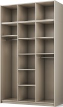 ADRK - Garderobna omara Bregma III z nadgradnjo 150 cm - kašmir/črni ročaji