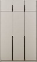 ADRK - Garderobna omara Bregma III z nadgradnjo 150 cm - kašmir/črni ročaji