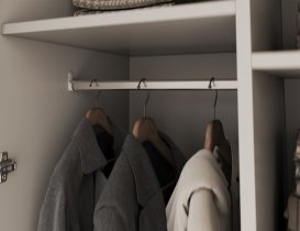 ADRK - Garderobna omara Bregma III z nadgradnjo 150 cm - kašmir/črni ročaji