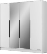 ADRK - Garderobna omara Lunara 200 cm - bela/črni ročaji