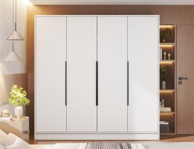 ADRK - Garderobna omara Palladio 200 cm - bela/črni ročaji