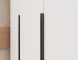ADRK - Garderobna omara Palladio 200 cm - bela/črni ročaji