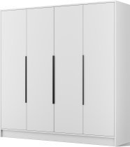 ADRK - Garderobna omara Palladio 200 cm - bela/črni ročaji
