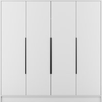 ADRK - Garderobna omara Palladio 200 cm - bela/črni ročaji