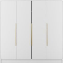 ADRK - Garderobna omara Palladio 200 cm - bela/zlati ročaji
