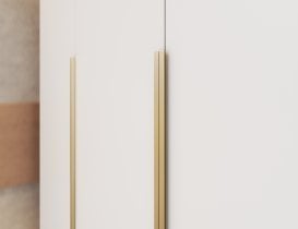 ADRK - Garderobna omara Palladio 200 cm - bela/zlati ročaji