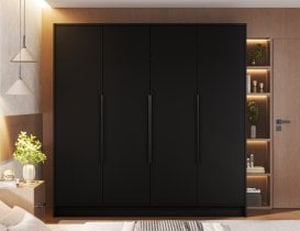 ADRK - Garderobna omara Palladio 200 cm - črna/črni ročaji