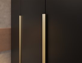 ADRK - Garderobna omara Palladio 200 cm - črna/zlati ročaji