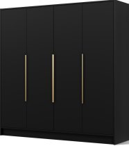 ADRK - Garderobna omara Palladio 200 cm - črna/zlati ročaji