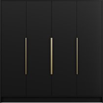 ADRK - Garderobna omara Palladio 200 cm - črna/zlati ročaji