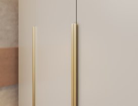 ADRK - Garderobna omara Palladio 200 cm - kašmir/zlati ročaji