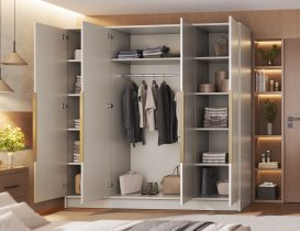 ADRK - Garderobna omara Palladio 200 cm - kašmir/zlati ročaji
