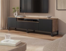 TV komoda Femur - artisan hrast/črna