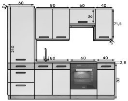 ADRK - Kuhinski sestav Vika - 240 cm - bela