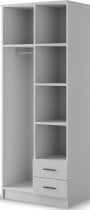 ADRK - Garderobna omara Arvio 80 cm - bela/črni ročaji
